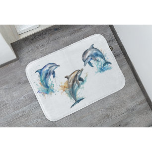 Waterverf Dolfijn Trio Badmat