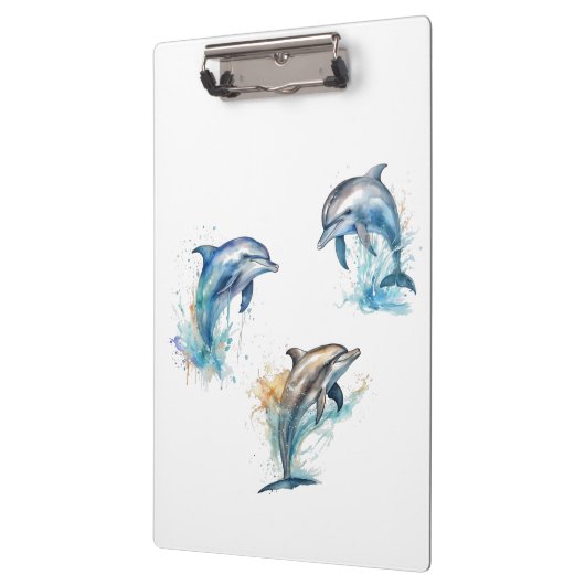 Waterverf Dolfijn Trio Klembord (Links)