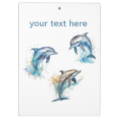 Waterverf Dolfijn Trio Klembord (Achterkant)