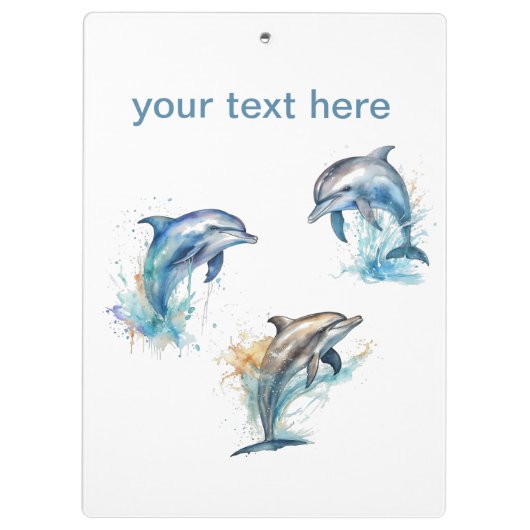 Waterverf Dolfijn Trio Klembord (Achterkant)