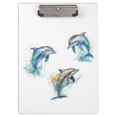 Waterverf Dolfijn Trio Klembord (Voorkant)