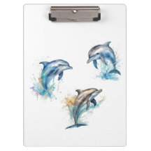 Waterverf Dolfijn Trio