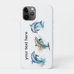 Waterverf Dolfijn Trio, op maat Case-Mate iPhone Case