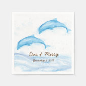 Waterverf Dolfijn Trouwpapier Servetten (Voorkant)
