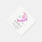 Waterverf dolfijn WELKOM IN baby shower Servet (Hoek)