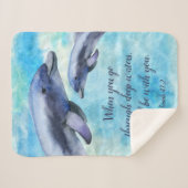  Waterverf Dolfijnen | Bijbelse versie Sherpa Deken (Voorkant (horizontaal))