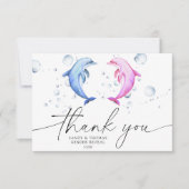Waterverf dolfijnen Dank je geslacht onthullen Bedankkaart (Voorkant)