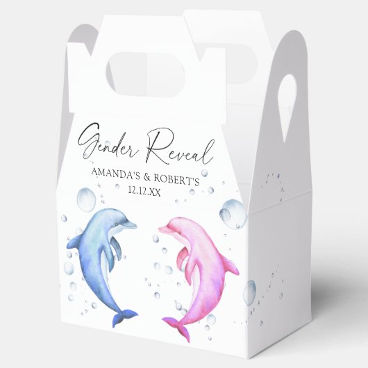 Waterverf dolfijnen Geslacht onthullen Bedankdoosjes (Geopend)
