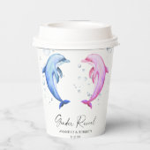 Waterverf dolfijnen Geslacht onthullen Papieren Bekers (Achterkant)