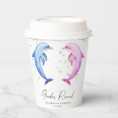 Waterverf dolfijnen Geslacht onthullen Papieren Bekers (Voorkant)