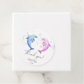 Waterverf Dolfijnen Geslacht Reveal Dank u Bedankjes Labels (In situ)