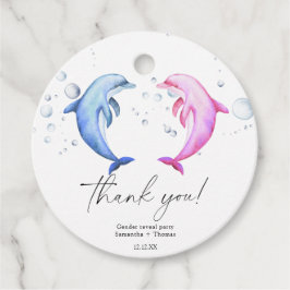 Waterverf Dolfijnen Geslacht Reveal Dank u Bedankjes Labels