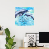  Waterverf Dolfijnen Poster (Thuiskantoor)