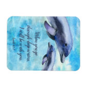  Waterverf dolfijnen | Schrift Magneet (Horizontaal)