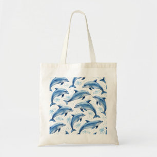 Waterverf Dolfijnpatroon Tote Bag