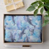 waterverf dolfijnvissen naadloos patroon tissuepapier (Geschenk)