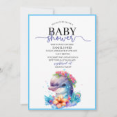 Waterverf dolfijnvriendelijk baby shower kaart (Voorkant)