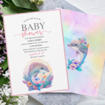 Waterverf dolfijnvriendelijk baby shower