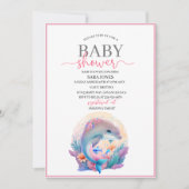 Waterverf dolfijnvriendelijk baby shower kaart (Voorkant)