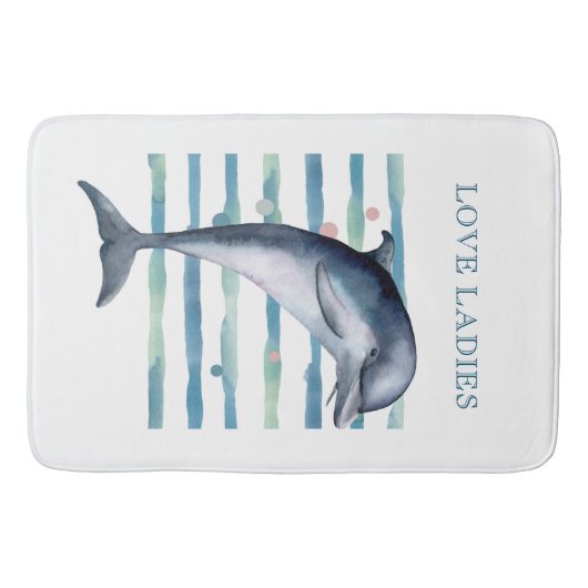 WATERVERF DOLPHIN ART BEACH VACATION BADMAT (Voorkant)