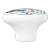 WATERVERF DOLPHIN ART BEACH VACATION HOUSE KERAMISCHE KNOP (Zijkant)