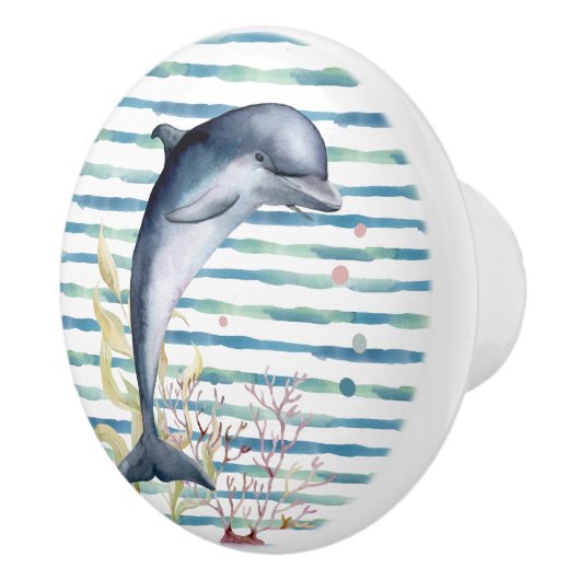 WATERVERF DOLPHIN ART BEACH VACATION HOUSE KERAMISCHE KNOP (Rechts)