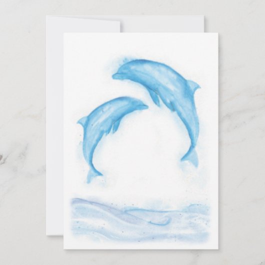 Waterverf Dolphin Notecard Notitiekaartje (Voorkant)