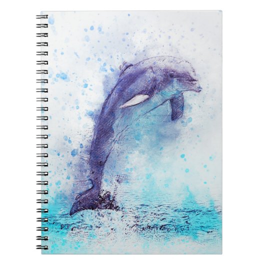 Waterverf Dolphin Notitieboek (Voorkant)