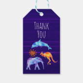 Waterverf Dolphin, olifant, Kangaroo Hartelijk dan Cadeaulabel (Voorkant)