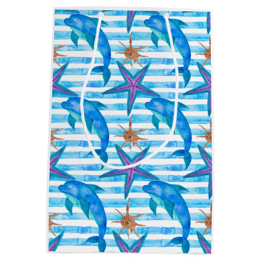Waterverf Dolphin Pattern Medium Cadeauzakje (Achterkant)