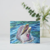 Waterverf Dolphin Post Card Briefkaart (Staand voorkant)