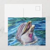 Waterverf Dolphin Post Card Briefkaart (Voorkant / Achterkant)