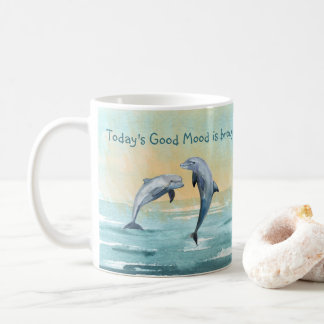 Waterverf Dolphins Leap Water Custom Name Gezegde Koffiemok