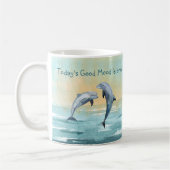 Waterverf Dolphins Leap Water Custom Name Gezegde Koffiemok (Links)