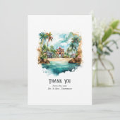 Waterverf Dominicaanse Republiek Bestemming Bruilo Bedankkaart (Staand voorkant)
