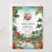 Waterverf Dominicaanse Republiek Bestemming Bruilo Kaart (Voorkant)