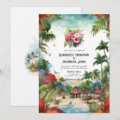 Waterverf Dominicaanse Republiek Bestemming Bruilo Kaart (Voorkant / Achterkant)