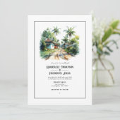 Waterverf Dominicaanse Republiek Bestemming Bruilo Kaart (Staand voorkant)