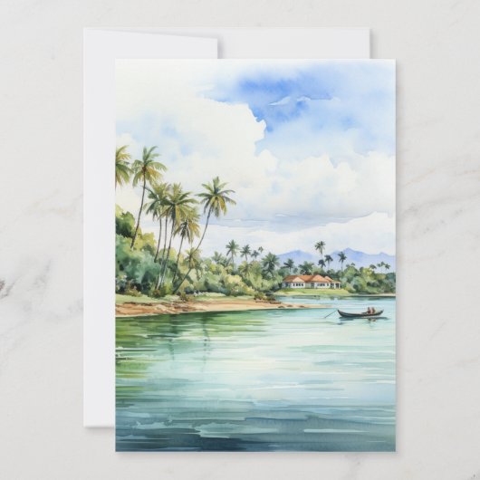 Waterverf Dominicaanse Republiek Bestemming Bruilo Kaart (Achterkant)