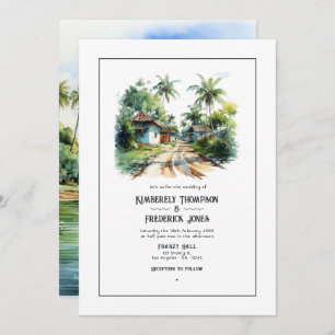 Waterverf Dominicaanse Republiek Bestemming Bruilo Kaart