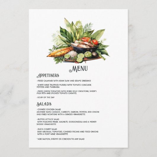 Waterverf Dominicaanse Republiek Bestemming Bruilo Menu (Voorkant)