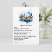 Waterverf Dominicaanse Republiek Gastgegevens Informatiekaartje (Staand voorkant)