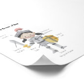 Waterverf donker haar meisje het pantser van God p Poster (Hoek)