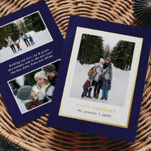Waterverf Donkerblauw  Frame 3 foto's Kerstmis