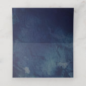 Waterverf donkerblauw groen bruiloft plaats kaart plaatskaartje (Binnenkant ongevouwen)