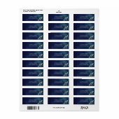 Waterverf donkerblauw groen rendement label (Full Sheet)