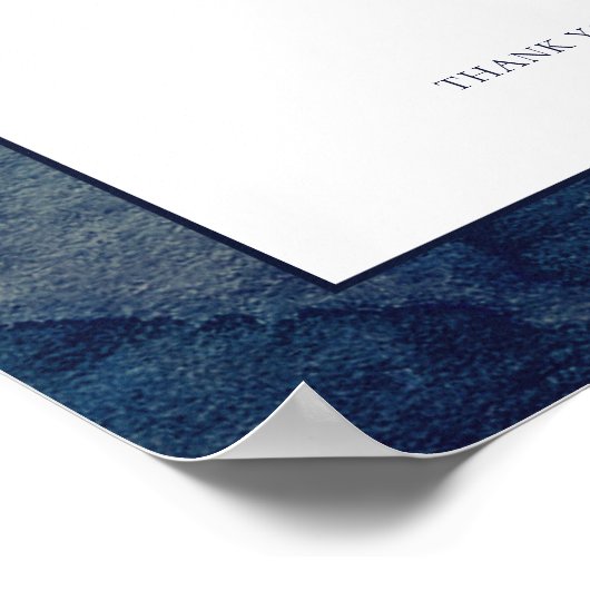 Waterverf Donkerblauwe groen repetitie Poster (Hoek)