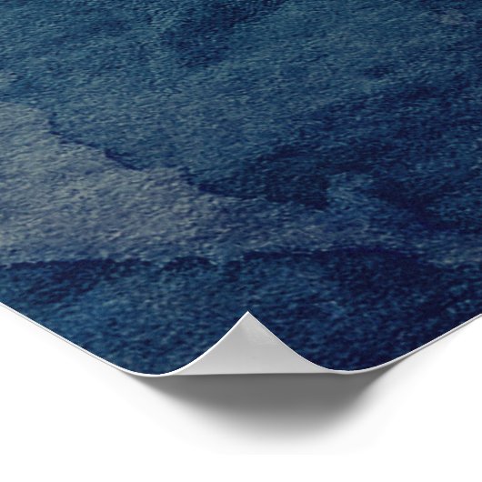 Waterverf donkerblauwe groene bruiloft Welkomstbor Poster (Hoek)