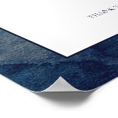 Waterverf Donkerblauwe Groenery Rehearsal Dinner Poster (Hoek)