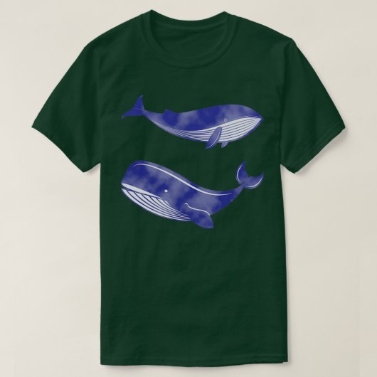 waterverf donkerblauwe oceaanwalvis t-shirt (Design voorkant)